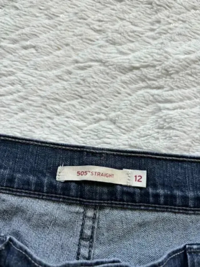 Jean Levi’s 505 Straight femme – taille 42/44 XL/2XL bleu foncé mi taille Modèle US rare - photo numéro 8