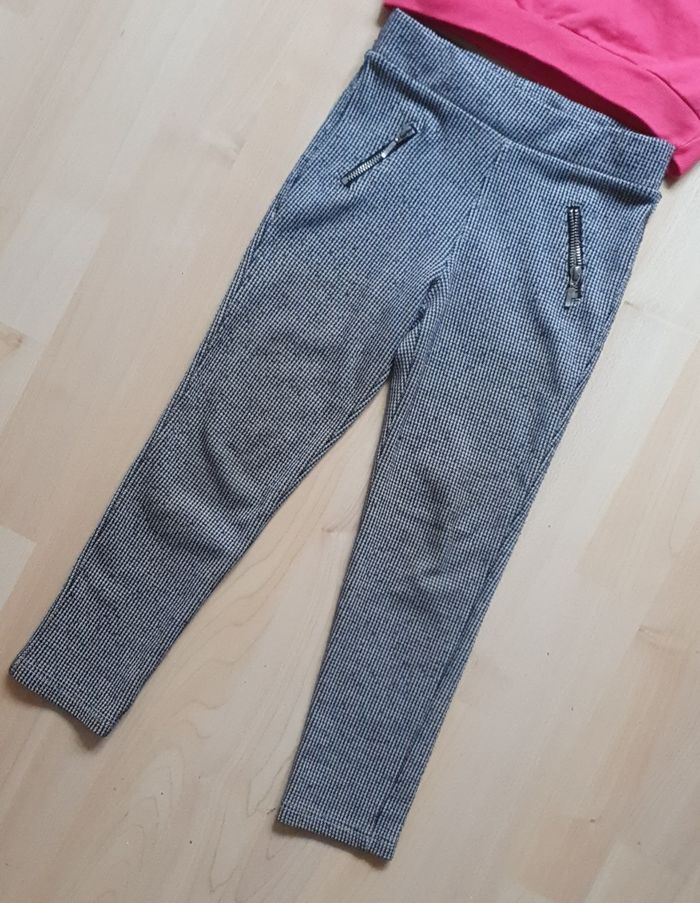 Sweat fuschia + Jegging à motifs écossais pour petites filles (4/5 ans) / Marques diverses - photo numéro 3