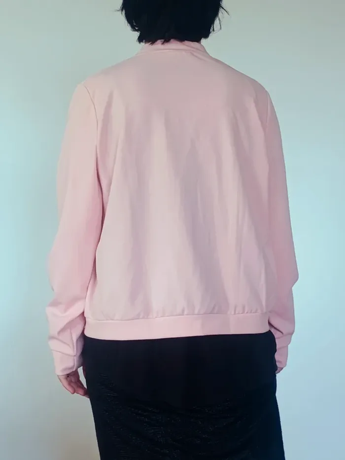 Bomber rose poudré à volants XL made in France - photo numéro 3