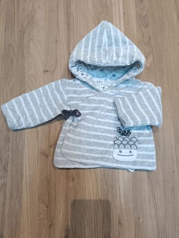 Veste à capuche mixte DPAM 3 mois 59 cm