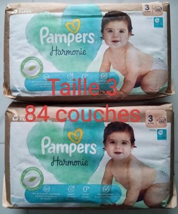 Couche Pampers harmonie taille 3. 84 couches