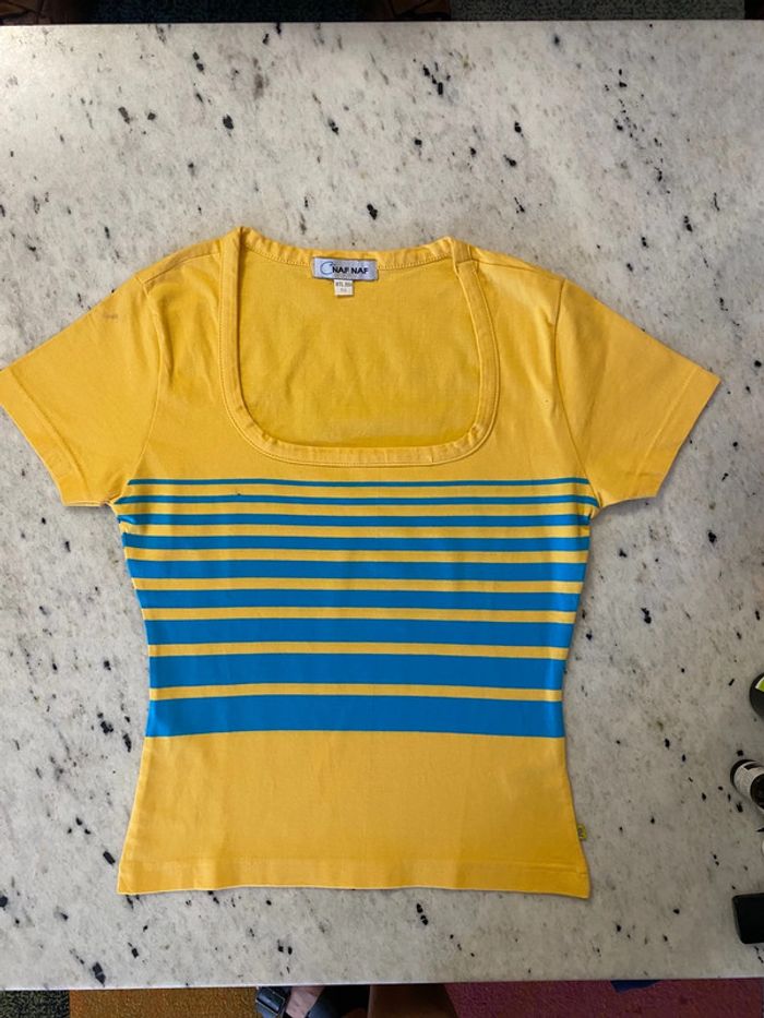 T-shirt rayé Naf Naf vintage T1 - photo numéro 3