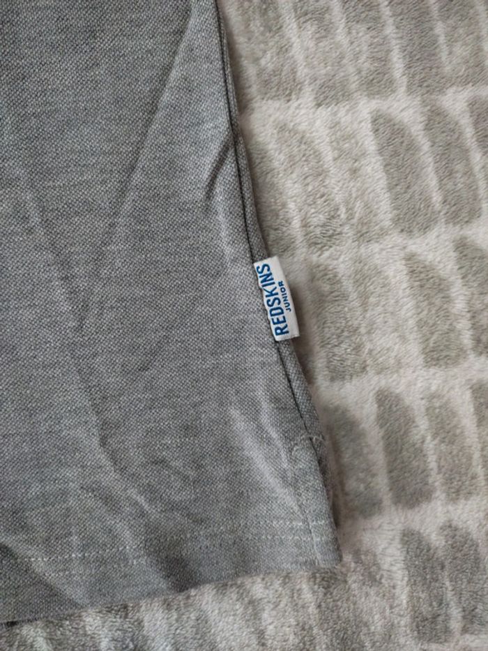 Tee-shirt polo manches courtes gris bleu Redskins 16 ans - photo numéro 4