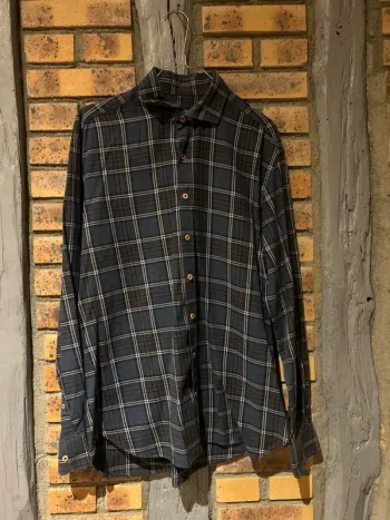 Chemise à carreaux homme, café coton taille L