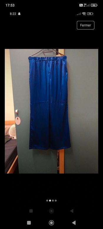 Pantalon fluide bleu roi