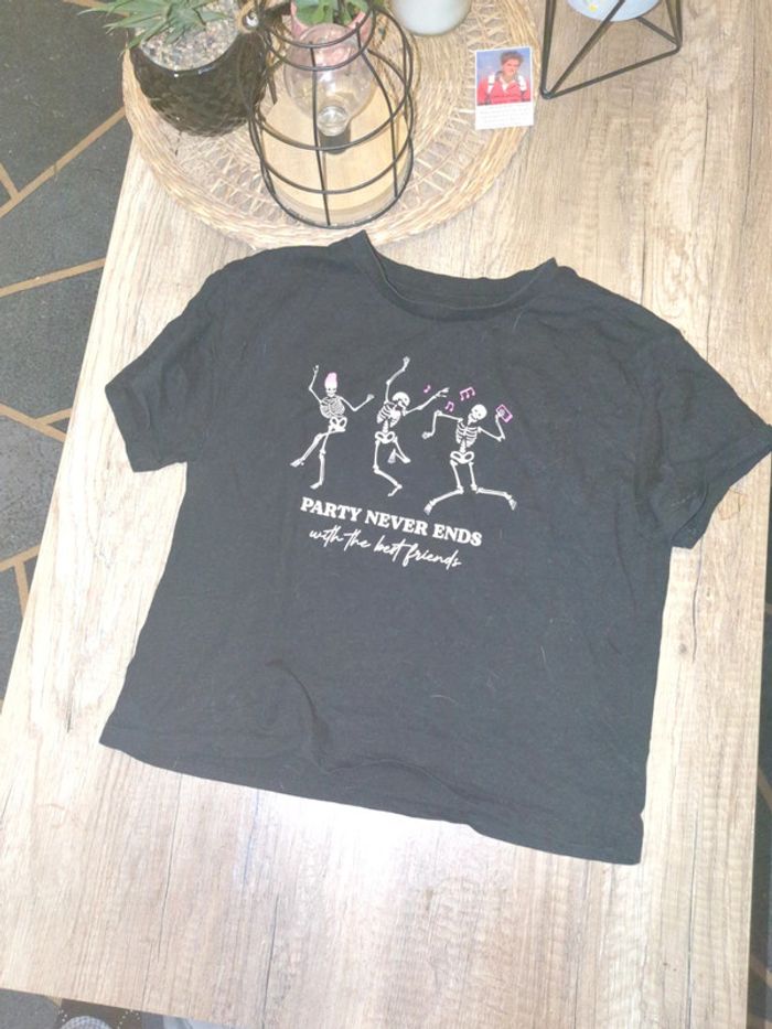 Tee shirt fille halloween qui brille dans le noir 12 ans bac 1 - photo numéro 2