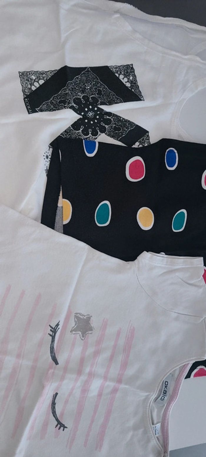 Lot 9 T-shirt manches courtes fille débardeur été 3 ans 36 mois - photo numéro 3
