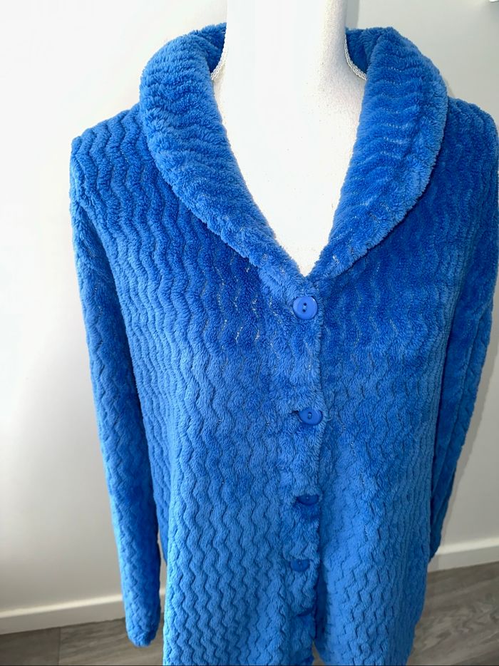 Cardigan gilet polaire bleu Linvosges T48 4XL - photo numéro 2