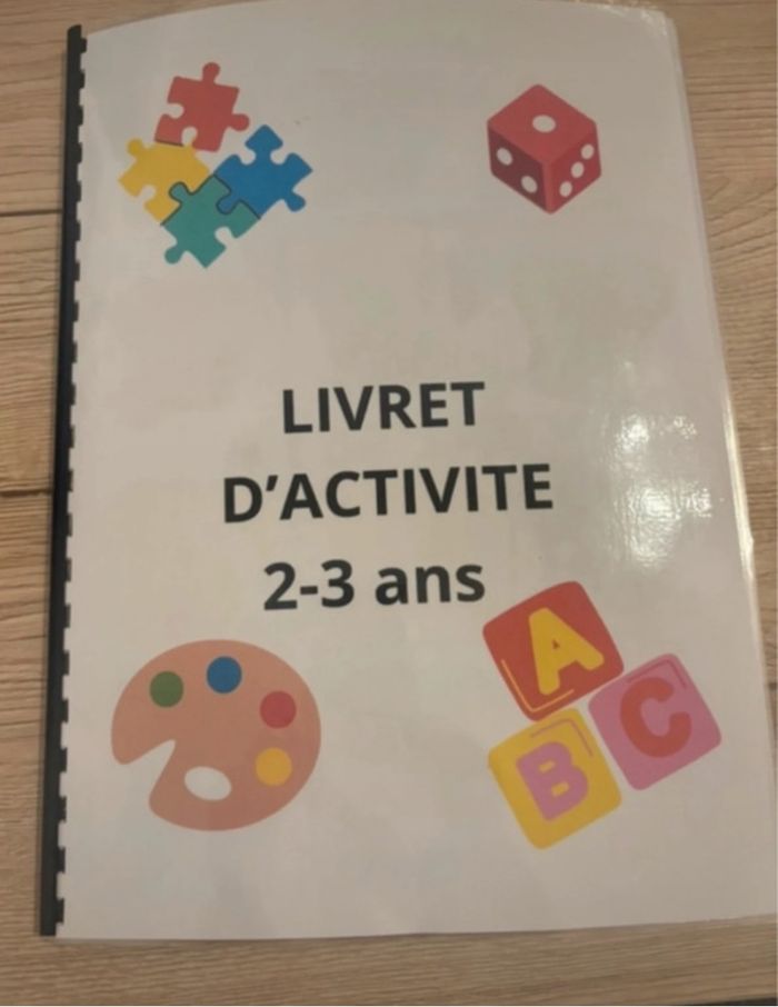 Livret  activité 2-3 ans relié plastifié et réutilisable