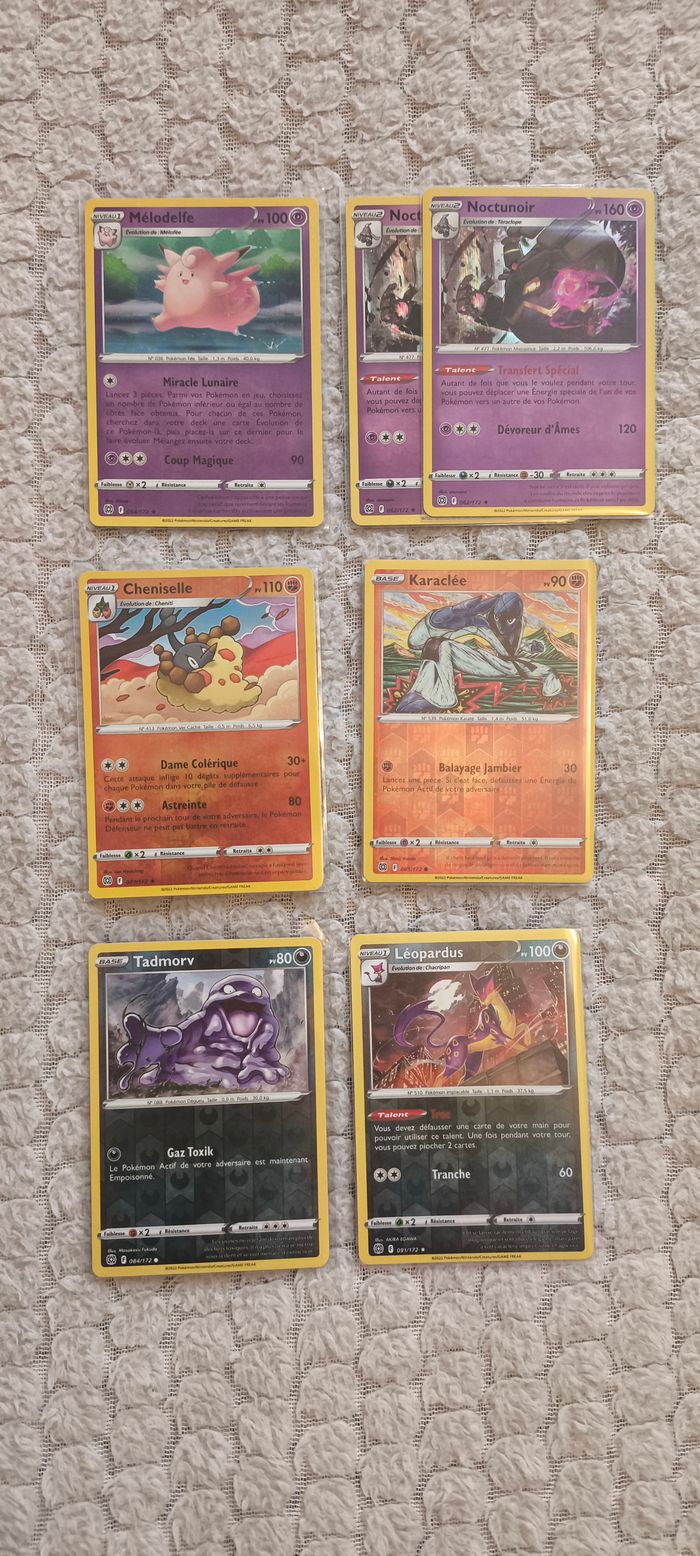 Lot de 7 cartes Pokémon Stars Étincelantes - Reverses & Holos
