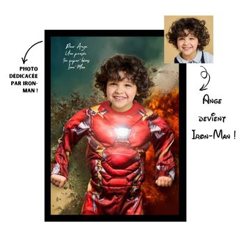 Cadre photo personnalisé : Votre enfant devient son super-héros préféré Iron-Man !