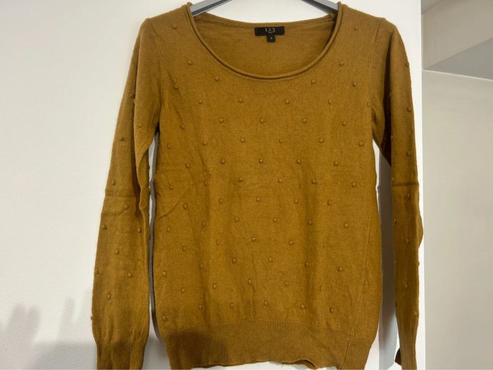 Pull fin 123 moutarde taille S