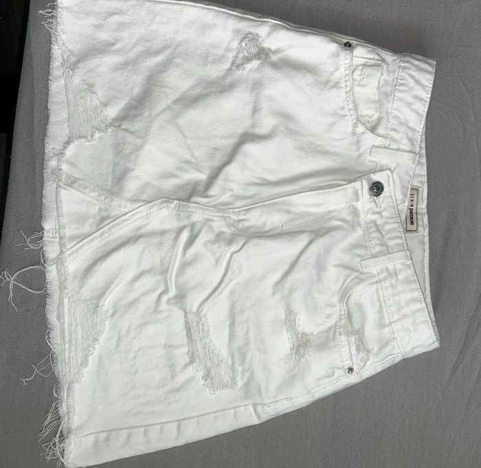 Jupe déchirée dénim blanc