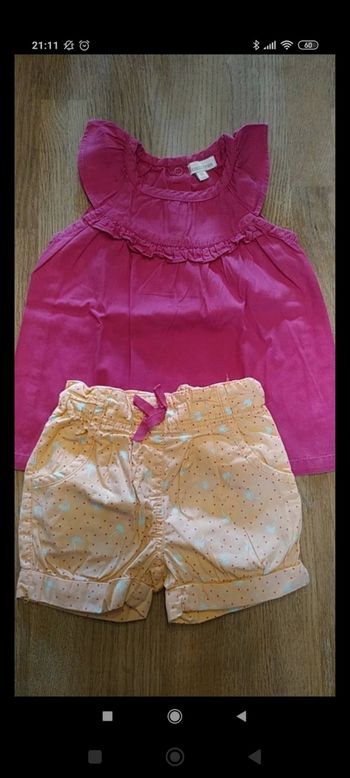 Short et t-shirt 18 mois