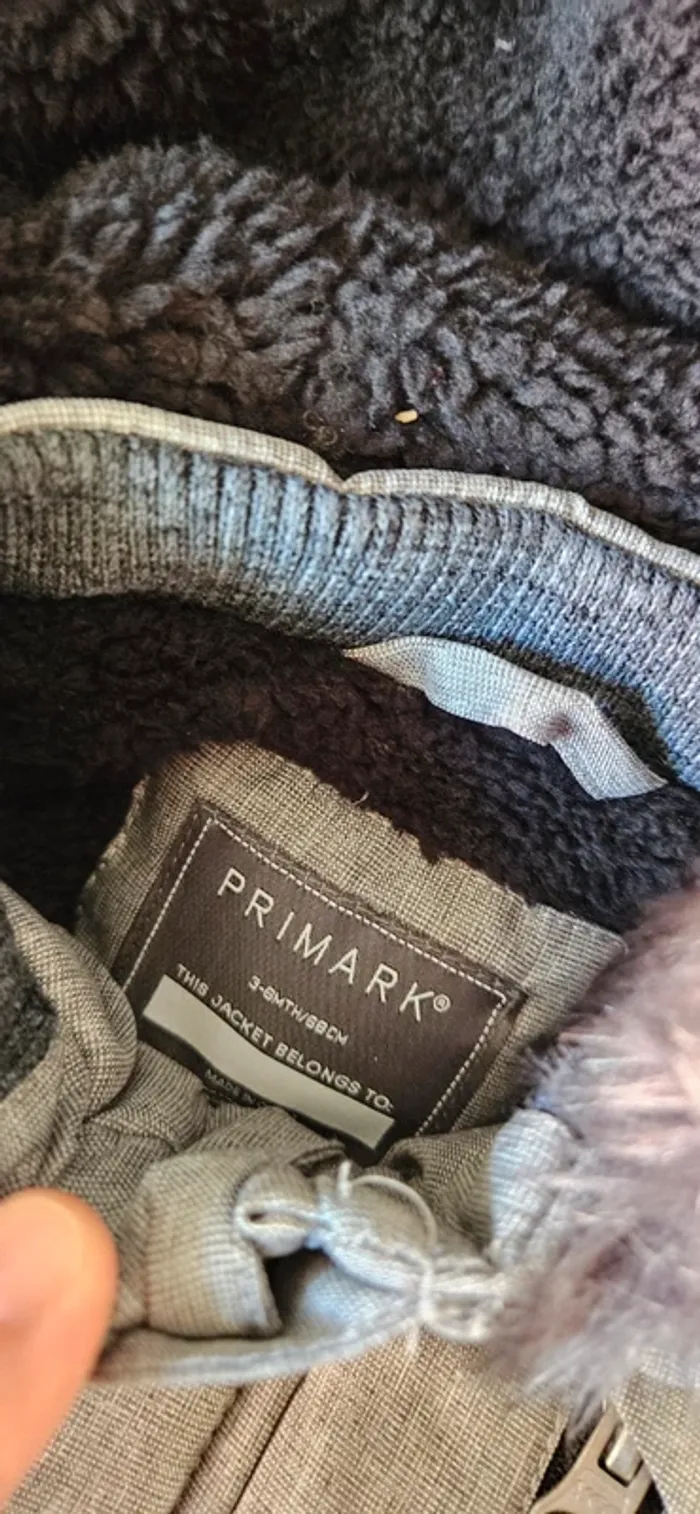 Manteau très chaud bébé garçon primark moltoné 3/6mois - photo numéro 4