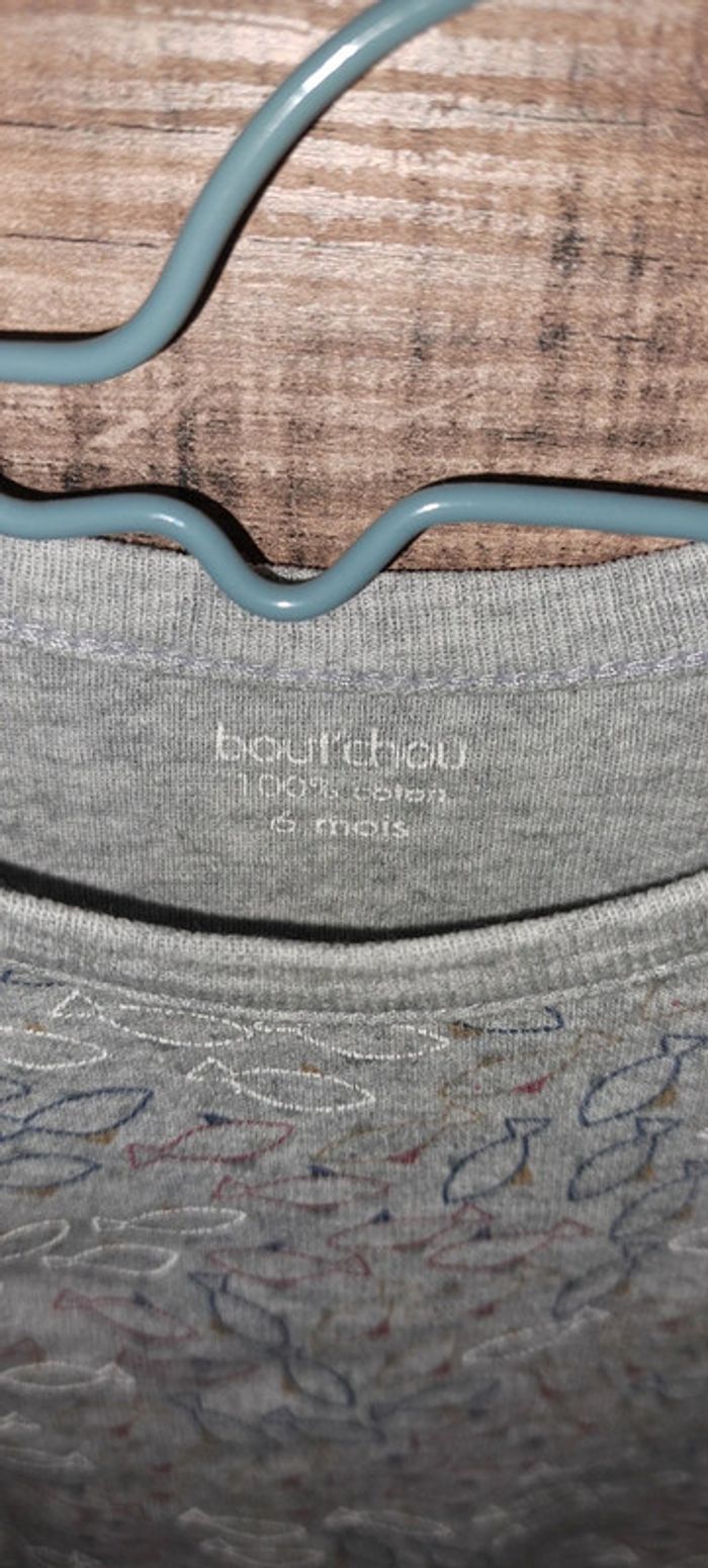 Body gris manches longues Bout'chou 6 mois - photo numéro 3