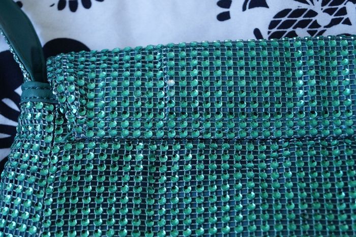 💎 Sac Baguette Y2K Vert Émeraude Strass - Style Années 2000 💎 - photo numéro 2