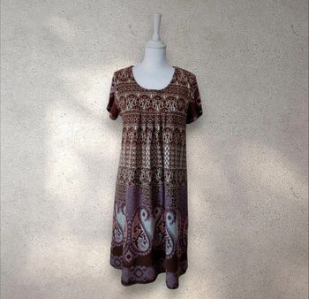 Robe d'été fluide manches courtes imprimée 38-40