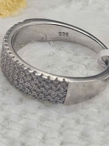 Bague argent 925 rhodiée brillante 💎 très élégante