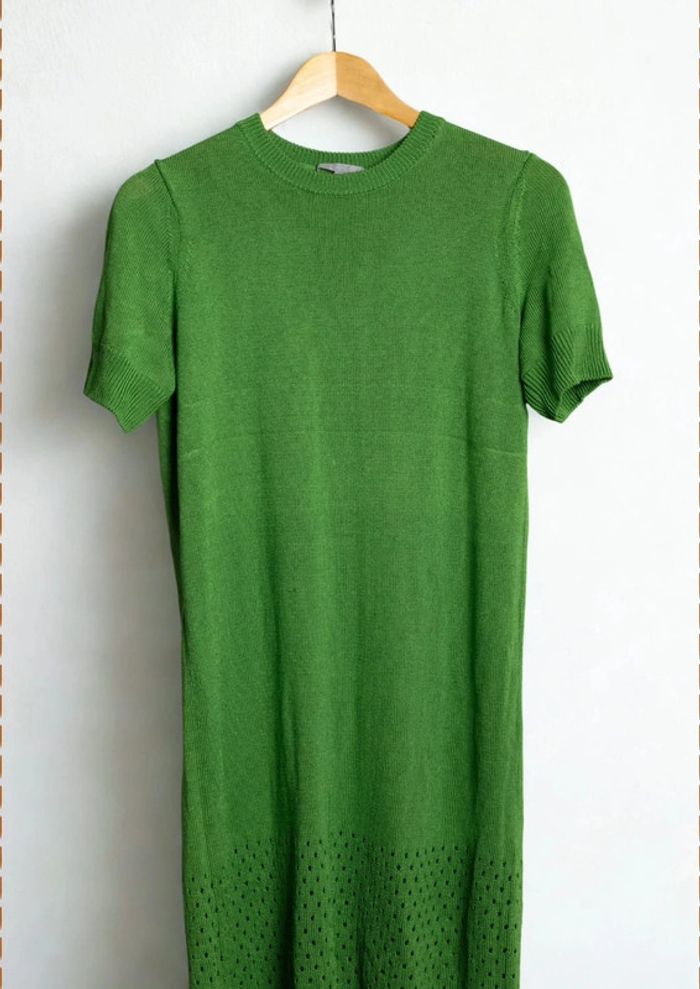 Robe mi-longue en maille vert profond – COS – Taille 36 - photo numéro 3