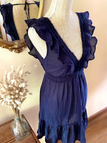 Sublime Robe d'Été avec Volants noir- Calzedonia