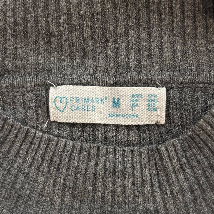 Pull gris côtelé à manches longues - photo numéro 3