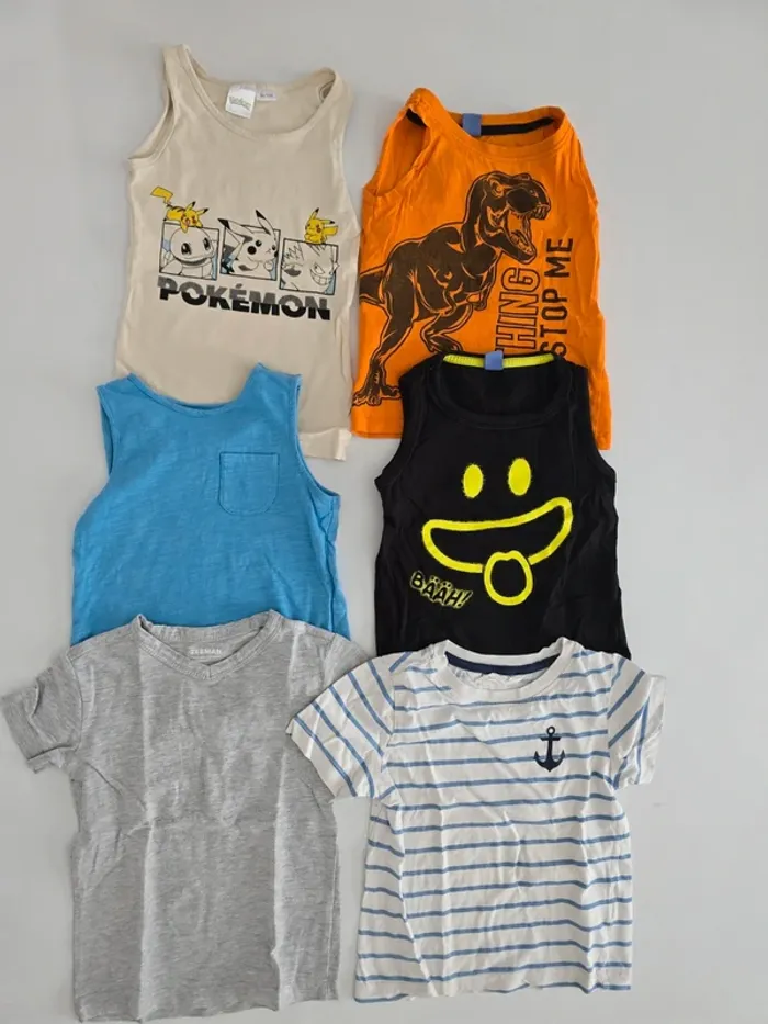 Lot de 4 debardeurs + 2 tee shirts