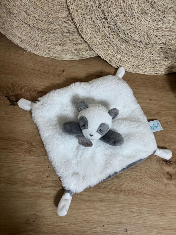 Doudou plat panda gris blanc baby nat état neuf
