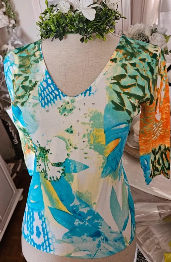 Haut multicolore Bestelke Taille L Neuf - photo numéro 4