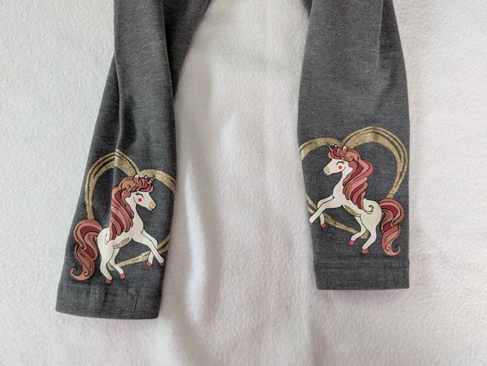 Lot de 3 leggings gris et rose licorne - 5A - C&A - photo numéro 4
