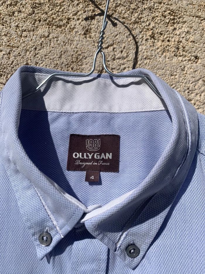 Chemise bleue manches courtes Ollygan 1981 T4 TL - photo numéro 3