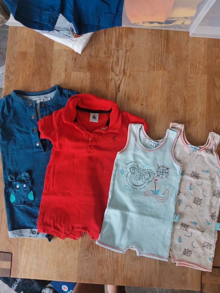 Lot 3 barboteuses été garçon