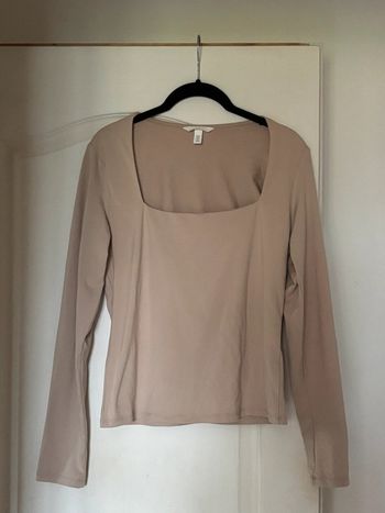 Top col carré beige • H&M • Taille M