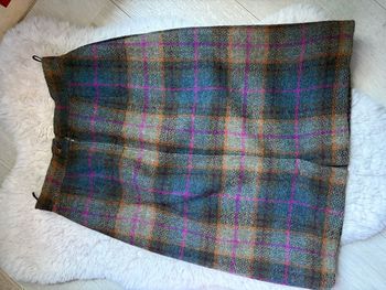 Jupe Vintage Carreaux 100% Laine Vierge - France