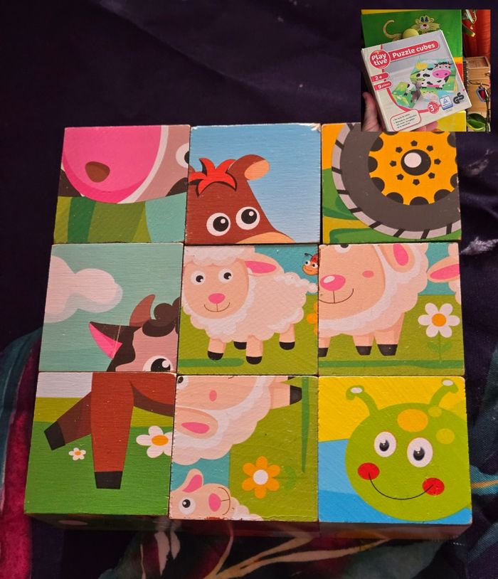 Puzzle cubes en bois – Playtive – Occasion