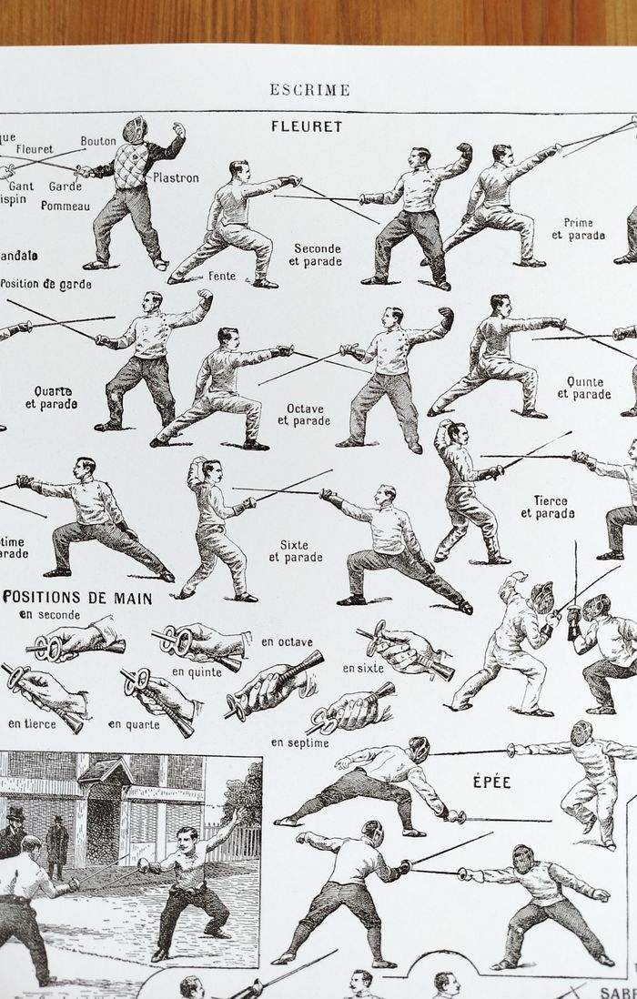 Affiche sur l'escrime, d'après une lithographie de 1928 - photo numéro 7