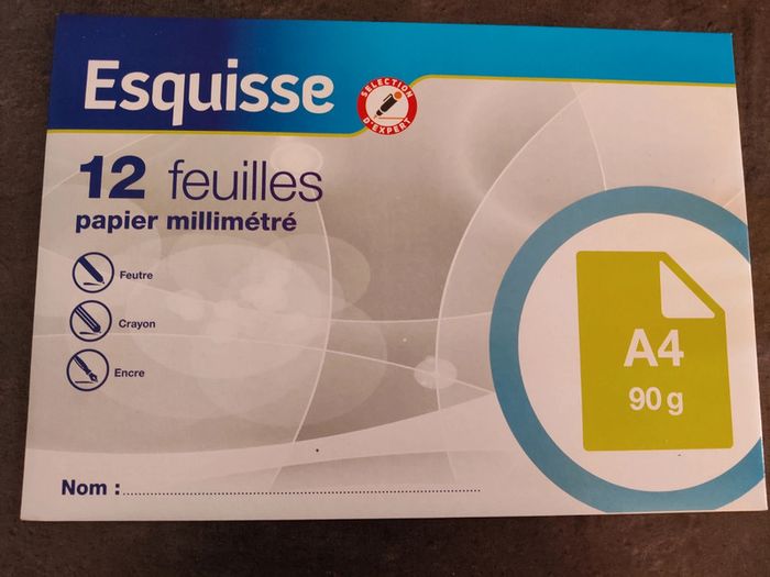 Lot 2 paquets feuilles millimétrées - photo numéro 2