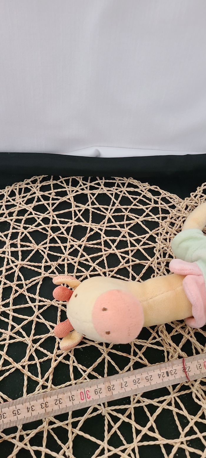 Doudou girafe robe verte jaune Les Loustics MOULIN ROTY - photo numéro 4