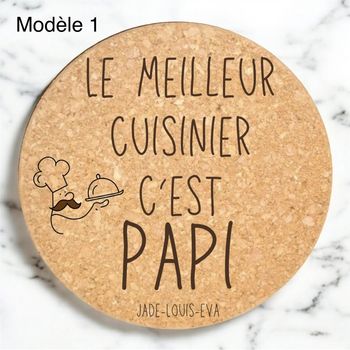 Dessous de plat en liège personnalisé