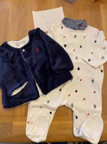 Ensemble pyjama + boléro ~ 3 mois