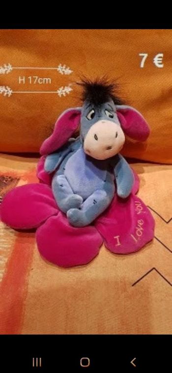 Peluche doudou Bourriquet H 17 cm neuve