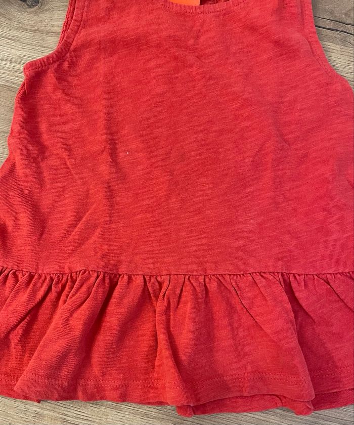 T-Shirt-Débardeur Rouge Fille Taille 2 ans - photo numéro 2