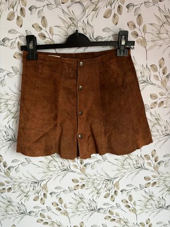 Jupe en cuir marron
