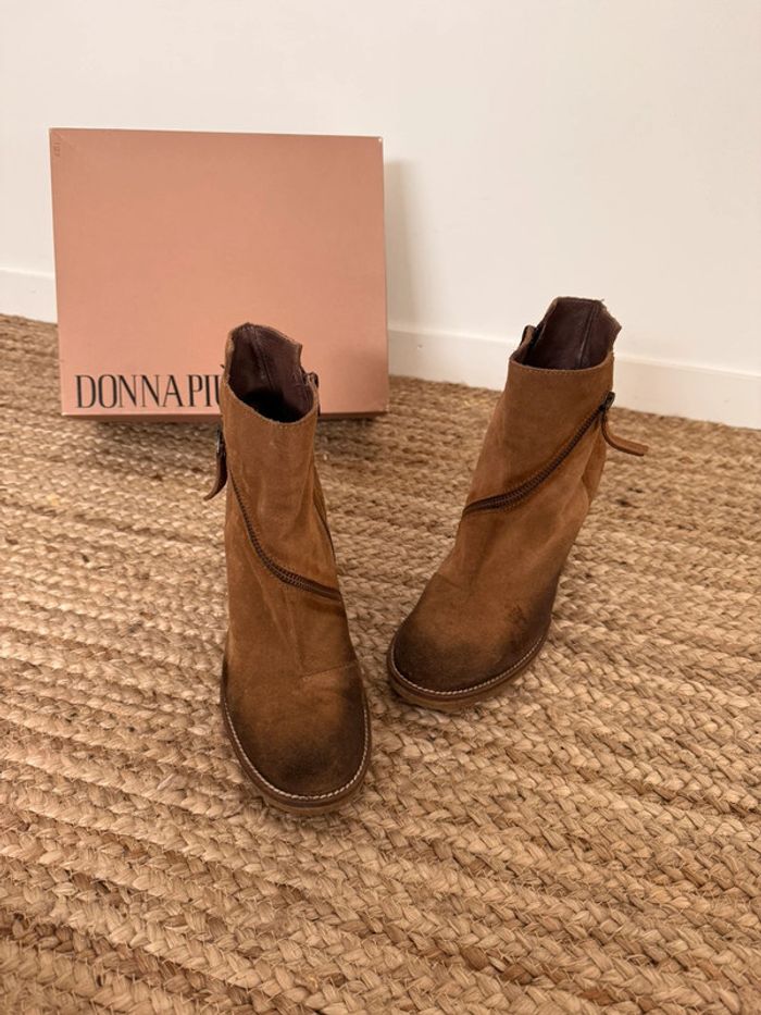 Bottines cuir piel marron boots daim zapatillas Bottes Laarzen Stivaletti Ankle Enkellaarsjes donna - photo numéro 2