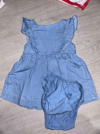 Robe + culotte jeans bébé fille