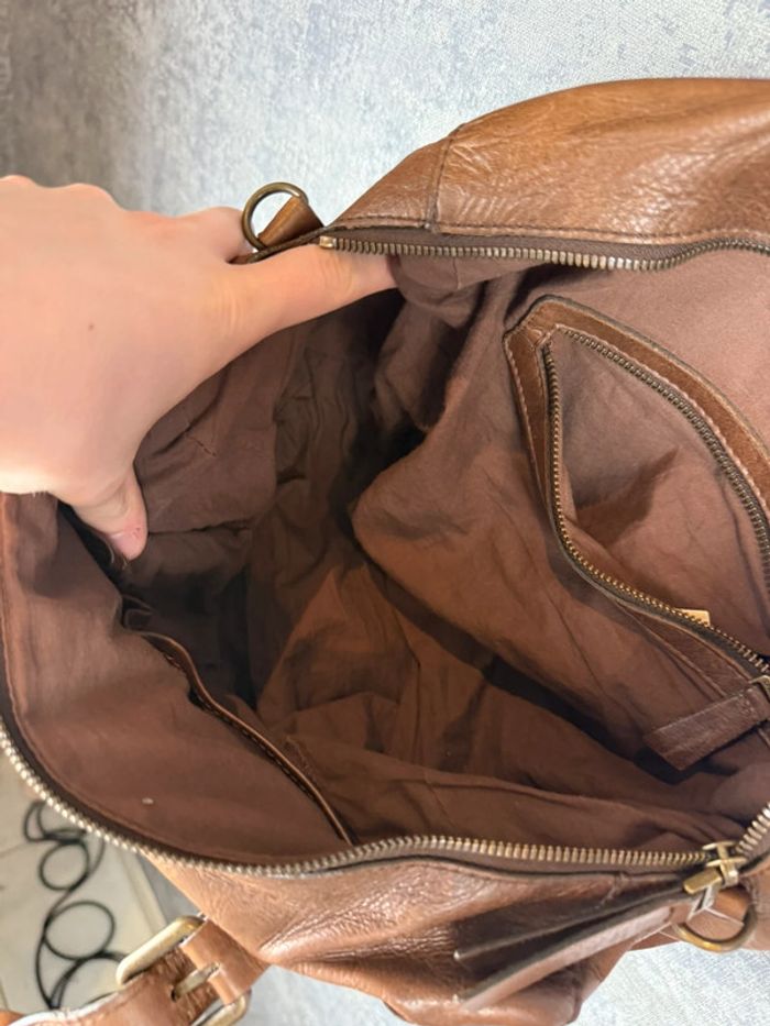 Sac à Main Gérard Darel Porté Main en Cuir de Veau Marron - photo numéro 12