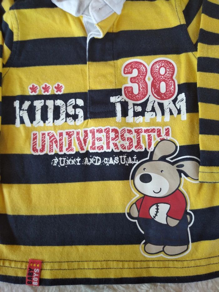 Polo tee shirt manches longues Garçon 6 mois Lapin Baseball - photo numéro 4