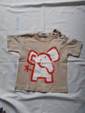 Tee shirt camel motif éléphant blanc