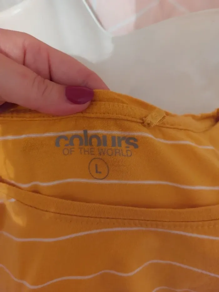 T-shirt jaune rayé - Colours of the World - Taille L - photo numéro 2