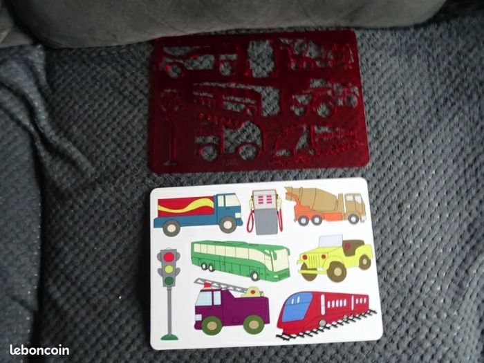 2 pochoirs pour dessiner et colorier Les transports - photo numéro 3